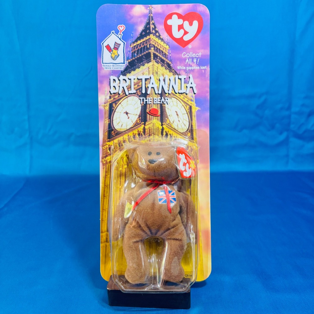 1999 McDonald's Ty Britannia The Bear Beanie Baby Sealed Package UK